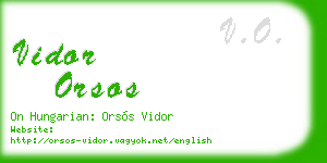 vidor orsos business card